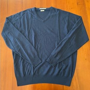 PETER MILLAR Mens Golf Pullover Sweater Size XL Silk Cotton Cashmere Navy